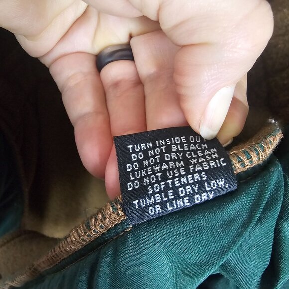 VTG Orvis Fleece Field Jacket XL Green Brown Cargo Shooting Mid Length Outdoor - Picture 15 of 15